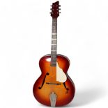 A 1957 Framus Archtop acoustic guitar, with sunburst finish, and original hard case Good playable