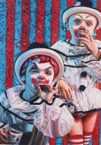 RON ENGLISH (born 1959), Clown Kids Smoking 2004, printed on Somerset textured acid free ultra white