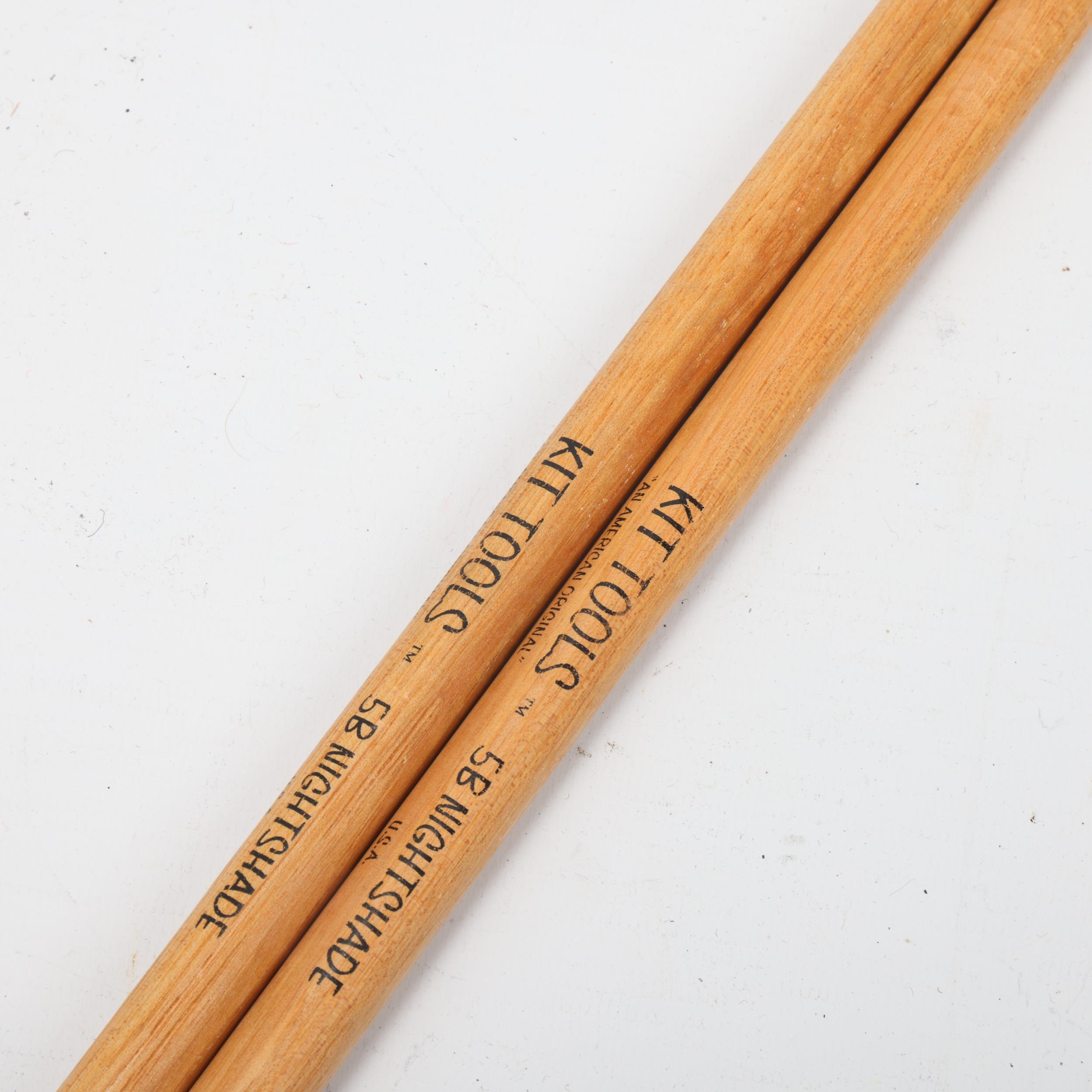 Two USED KIT TOOLS 'B NIGHTSHADE' Hickory DRUMSTICKS belonging to MITCH MITCHELL. - Image 2 of 3