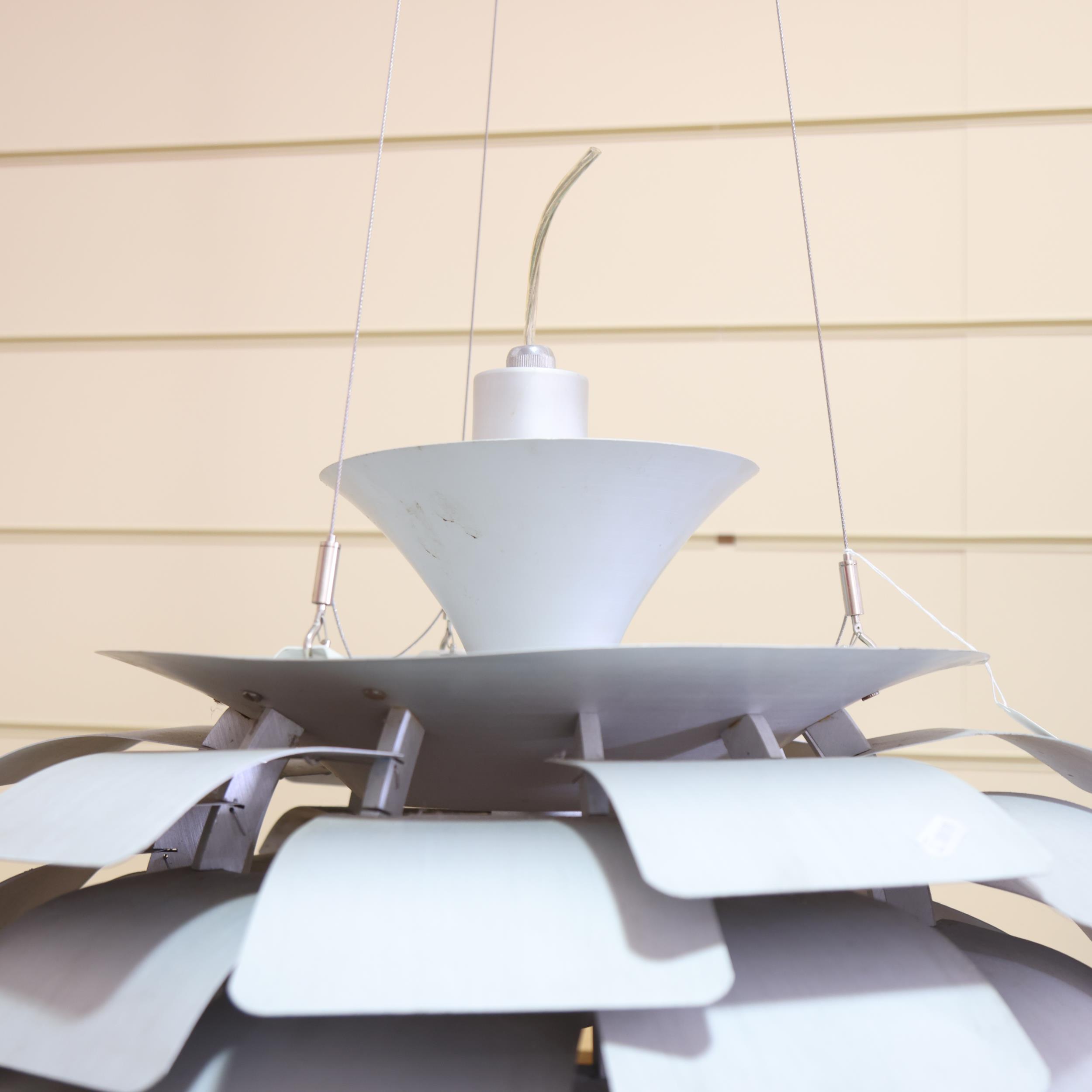 A POUL HENNINGSEN design late 20th century PH Artichoke ceiling lamp in brushed aluminium with - Image 3 of 3