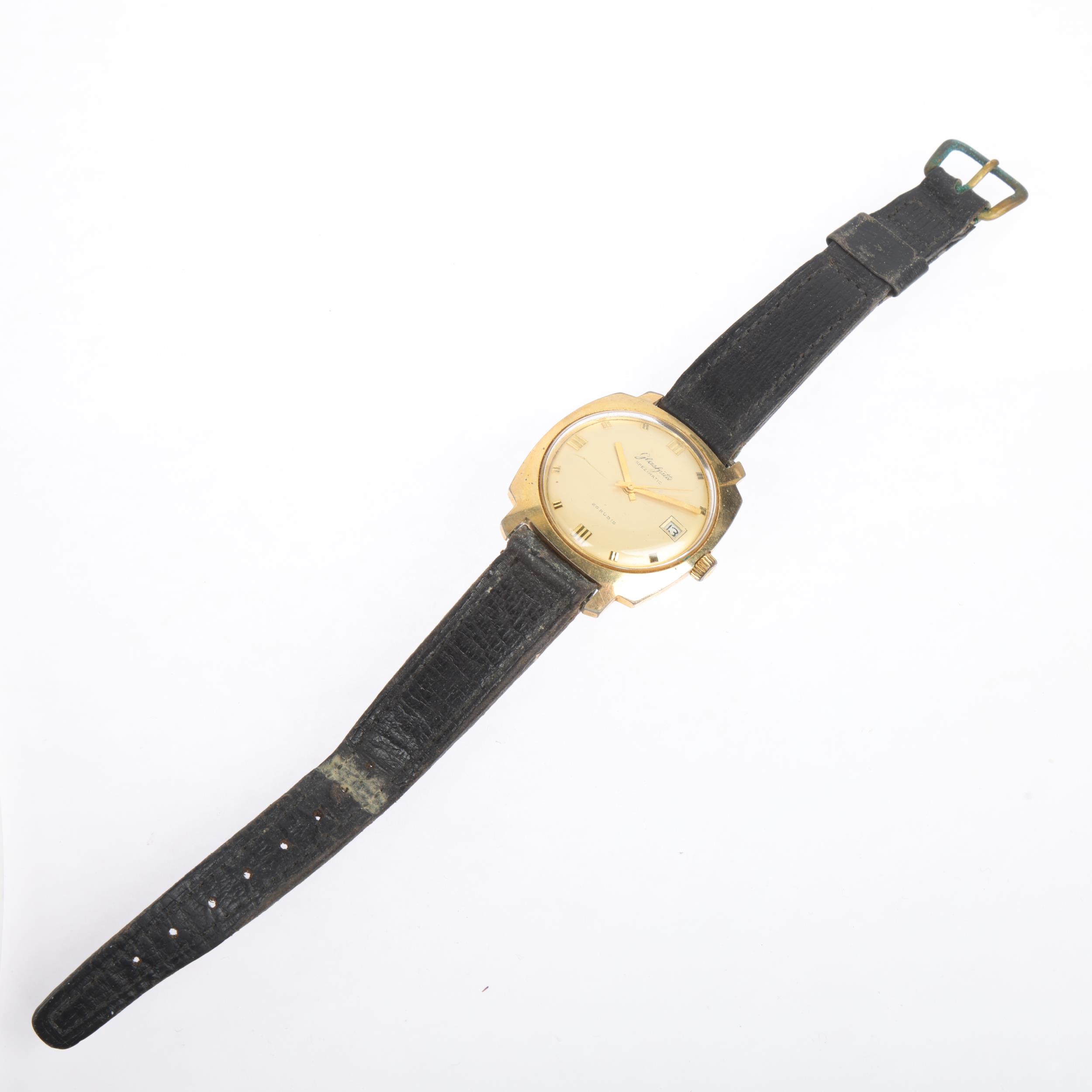 GLASHUTTE - a gold plated stainless steel Spezimatic automatic calendar wristwatch, circa 1960s, - Image 2 of 5