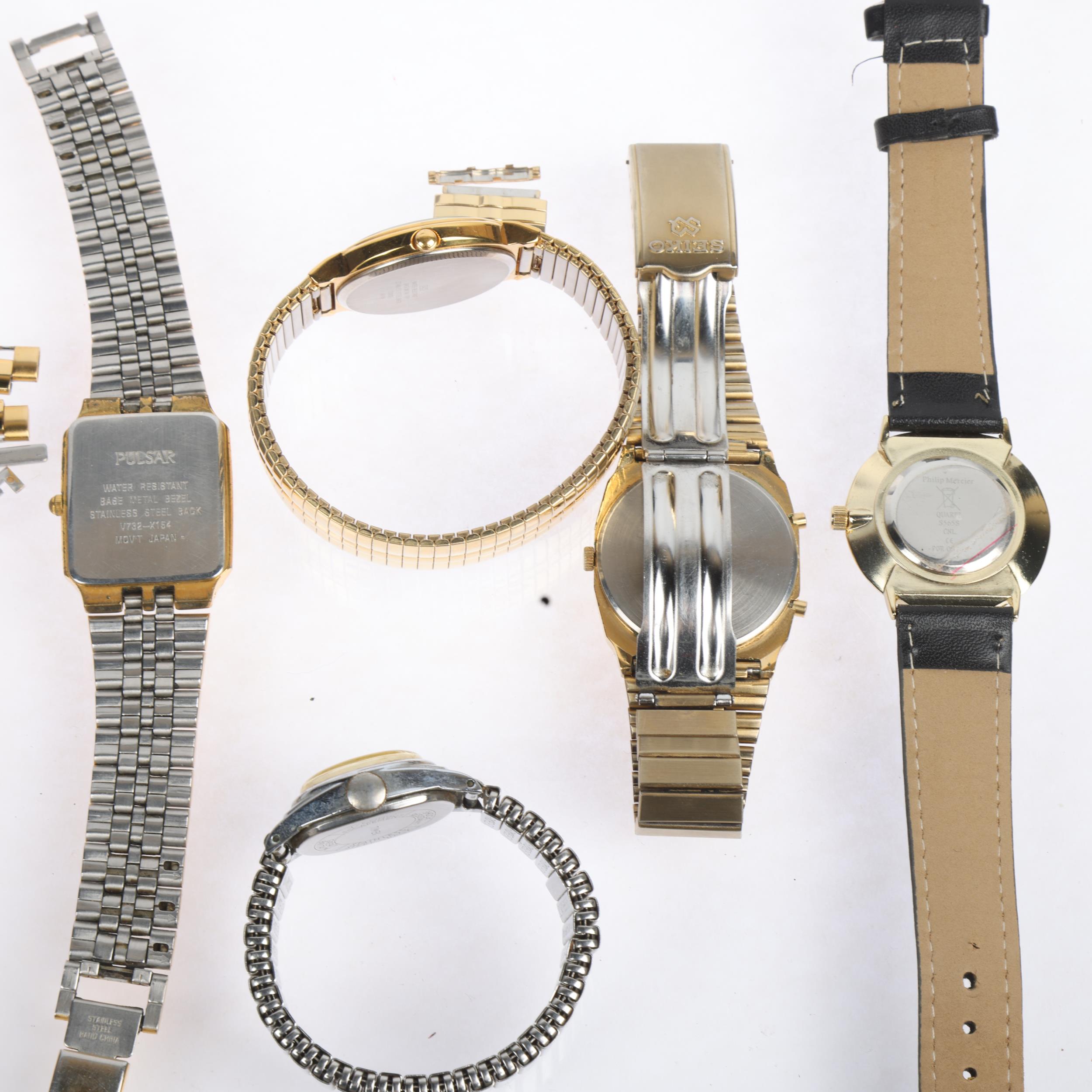 Various wristwatches, including Seiko quartz alarm chronograph, Accurist, Pulsar, etc Condition - Image 3 of 5