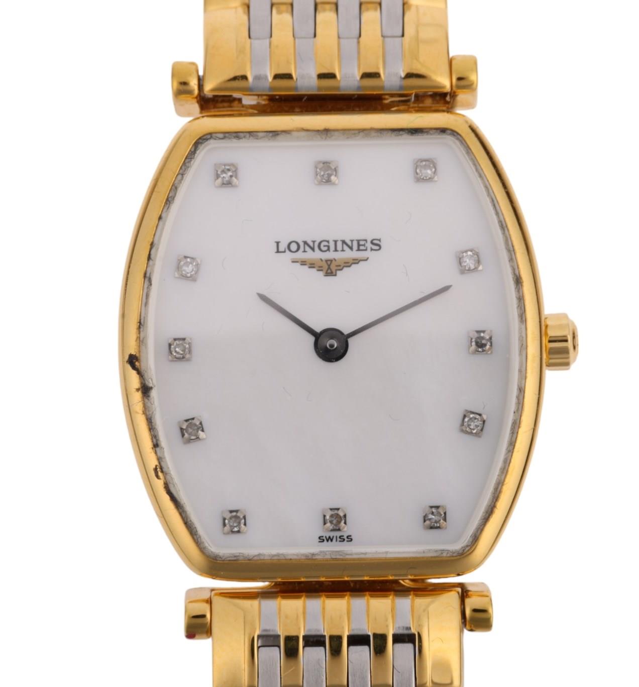 LONGINES - a lady's gold plated stainless steel La Grande Classique De Longines quartz bracelet