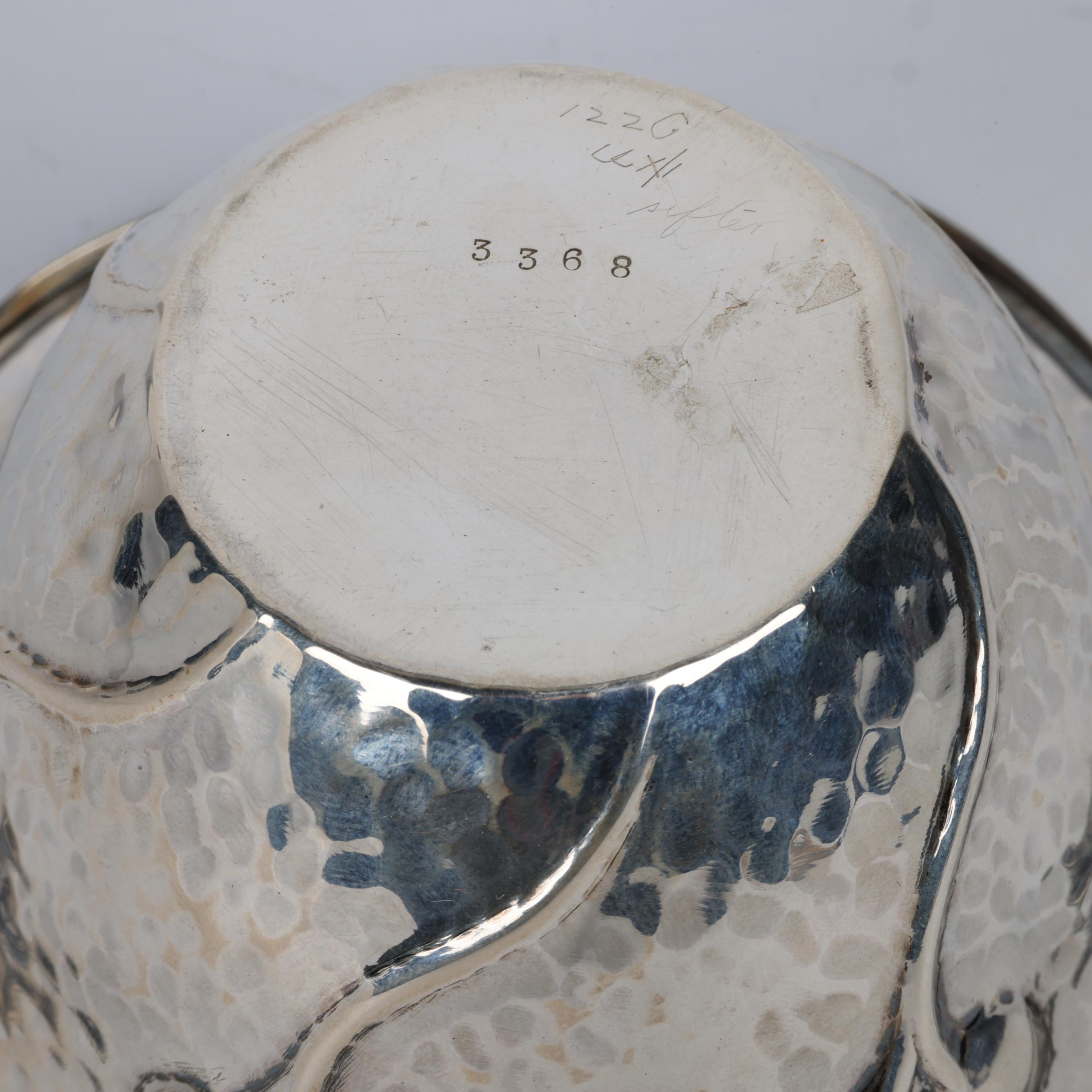 An Arts and Crafts silver bowl, Coles & Fryer, Birmingham 1903, shaped circular form with stylised - Image 2 of 3