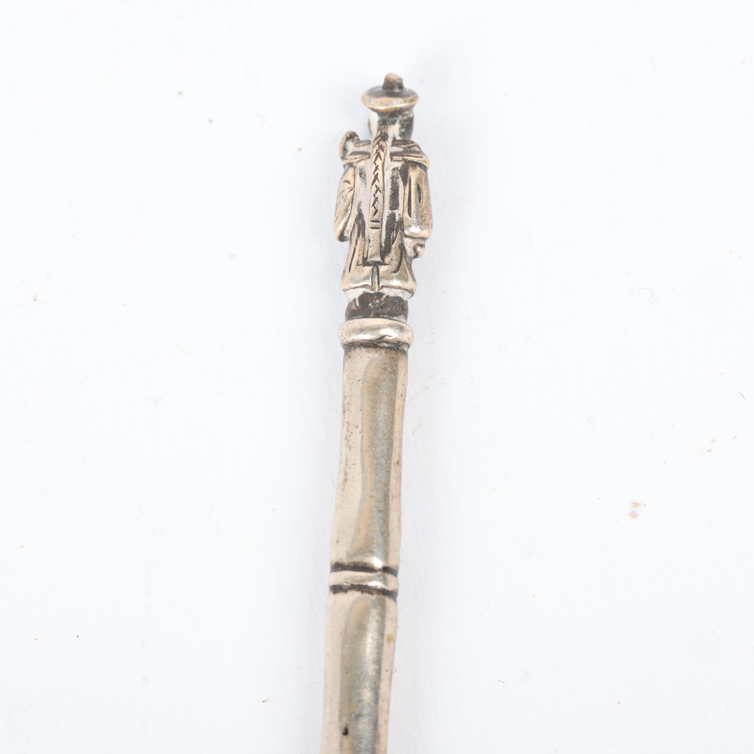 A Chinese export silver 'Bamboo' dip pen, circa 1910, apparently unmarked, 15cm Condition Report: No - Image 3 of 3