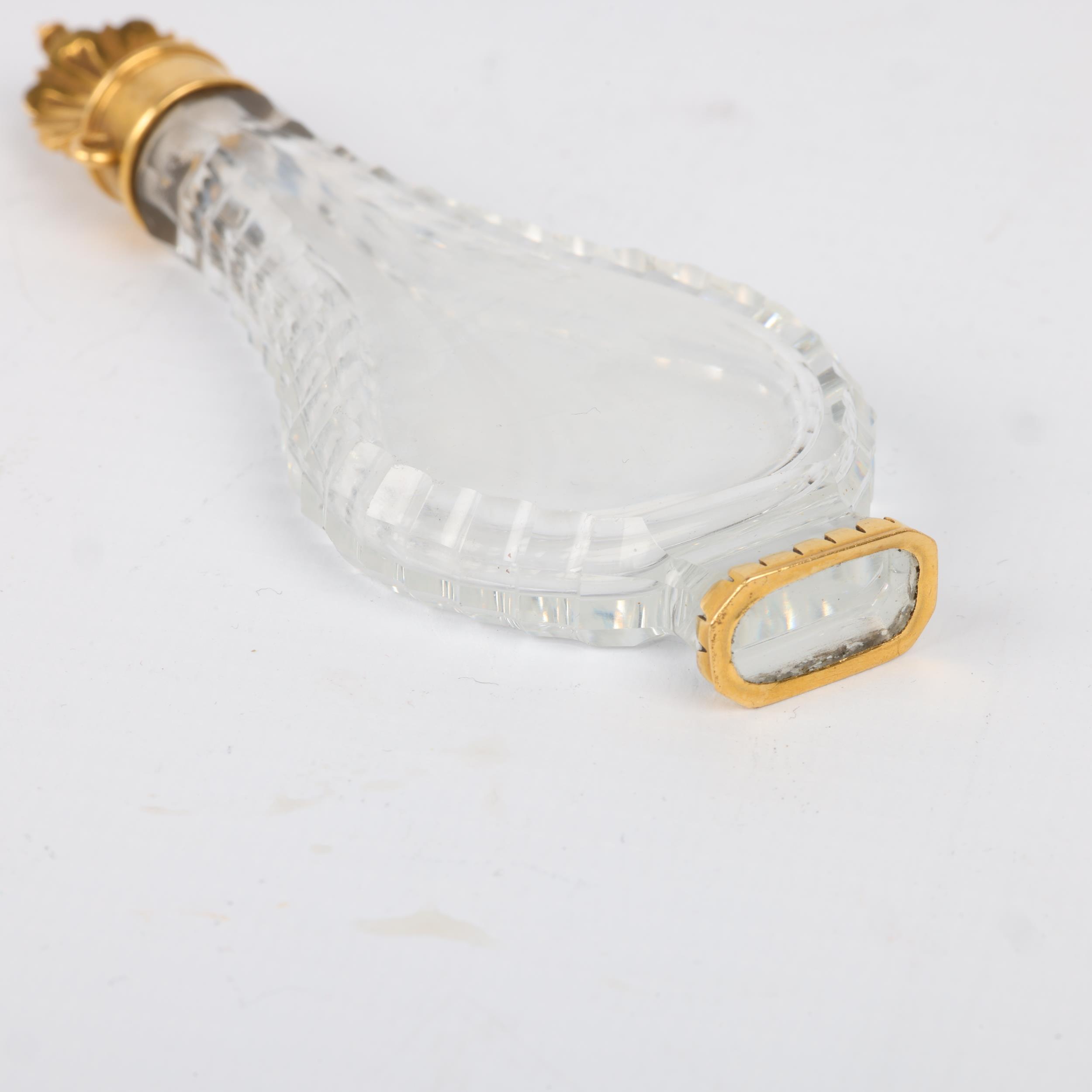 An 18th century French Louis XV gold-mounted crystal glass pear-shaped slimline scent bottle, - Image 3 of 3