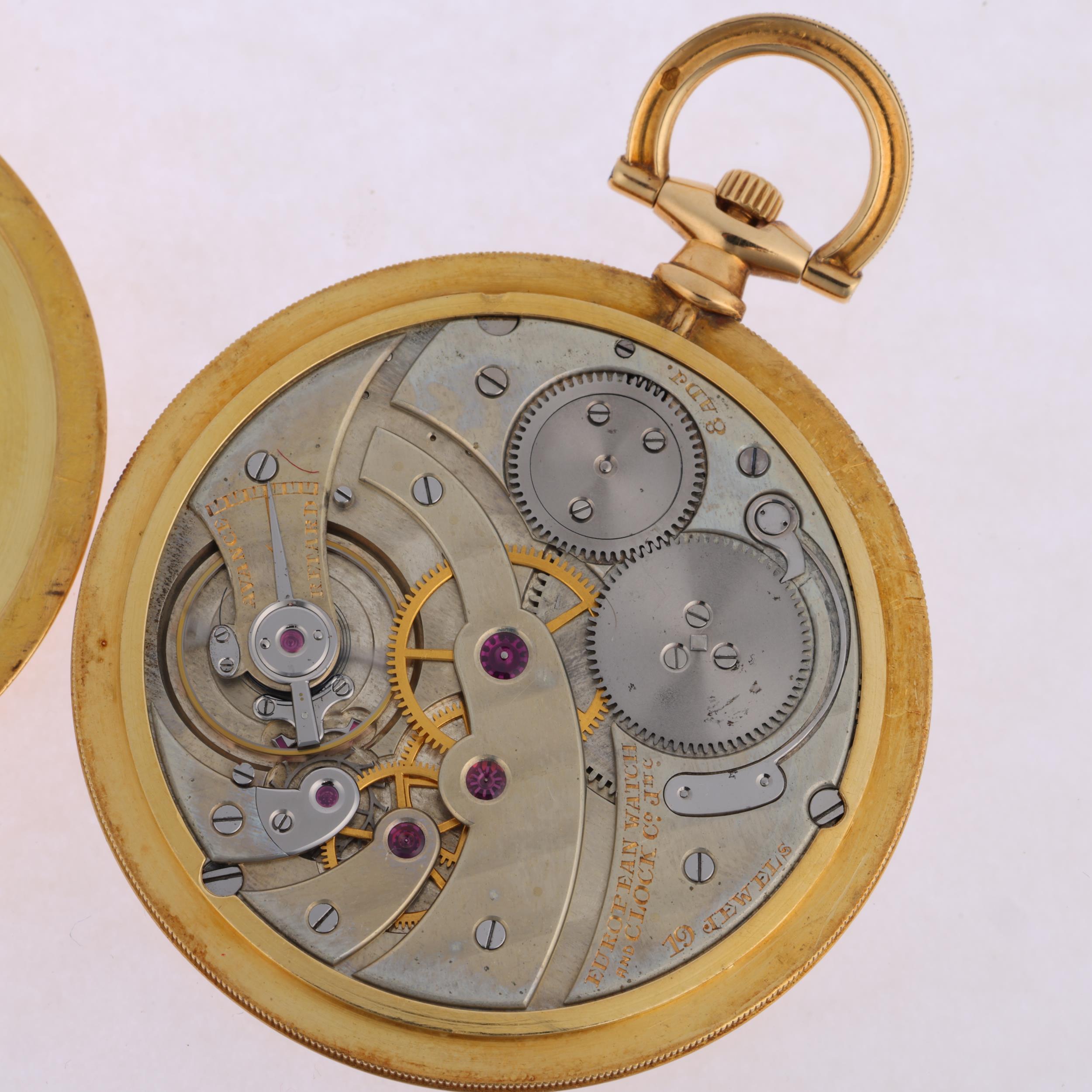 CARTIER - a French Art Deco 18ct gold slimline open-face keyless pocket watch, silvered engine - Image 4 of 5