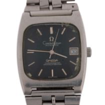 OMEGA - a Vintage stainless steel Constellation Chronometer automatic calendar bracelet watch, green