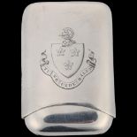 A Victorian silver armorial 'Cigar' cigarette case, E H Stockwell, London 1878, with engraved