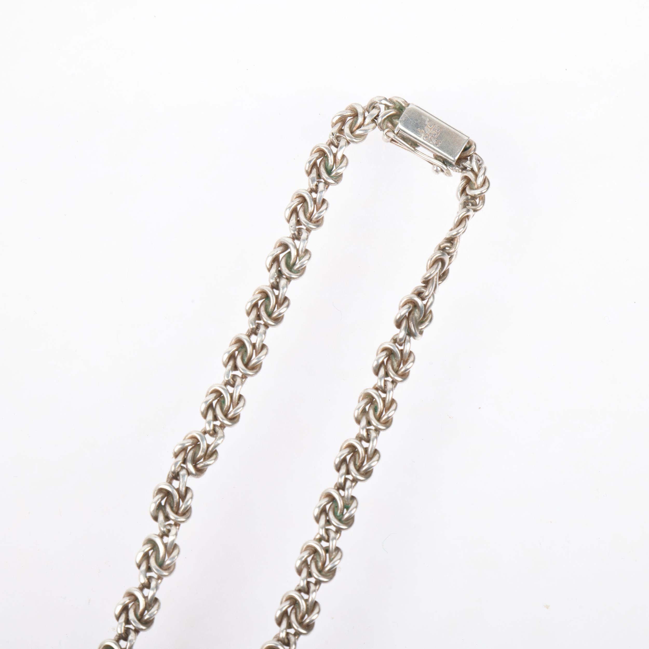 BERNHARD HERTZ - a Danish silver graduated knot collar necklace, 38cm, 31.4g Condition Report: No - Image 3 of 3