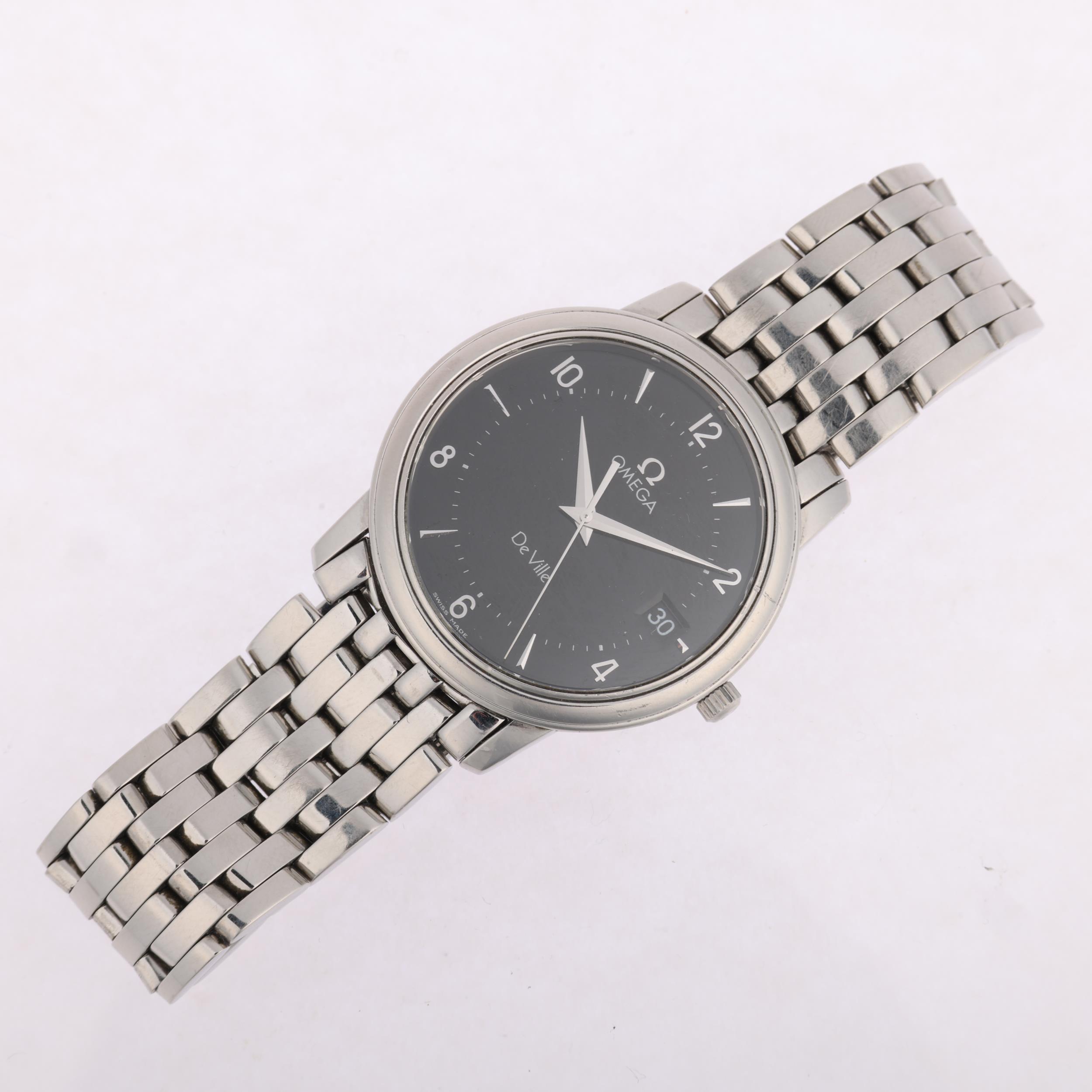 OMEGA - a stainless steel DeVille Prestige quartz calendar bracelet watch, ref. 196.1150, circa - Image 2 of 5