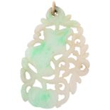 A Chinese carved jade pumpkin pendant, 49.1mm, 11g Condition Report: No damage or repair, only light