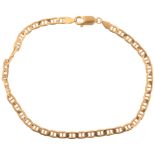 An Italian 9ct gold anchor link chain bracelet, 20cm, 5g Condition Report: No damage or repair, no