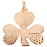 An Irish 9ct gold novelty shamrock charm/pendant, maker O'C2, Dublin 1967, 23.8mm, 4.4g Condition