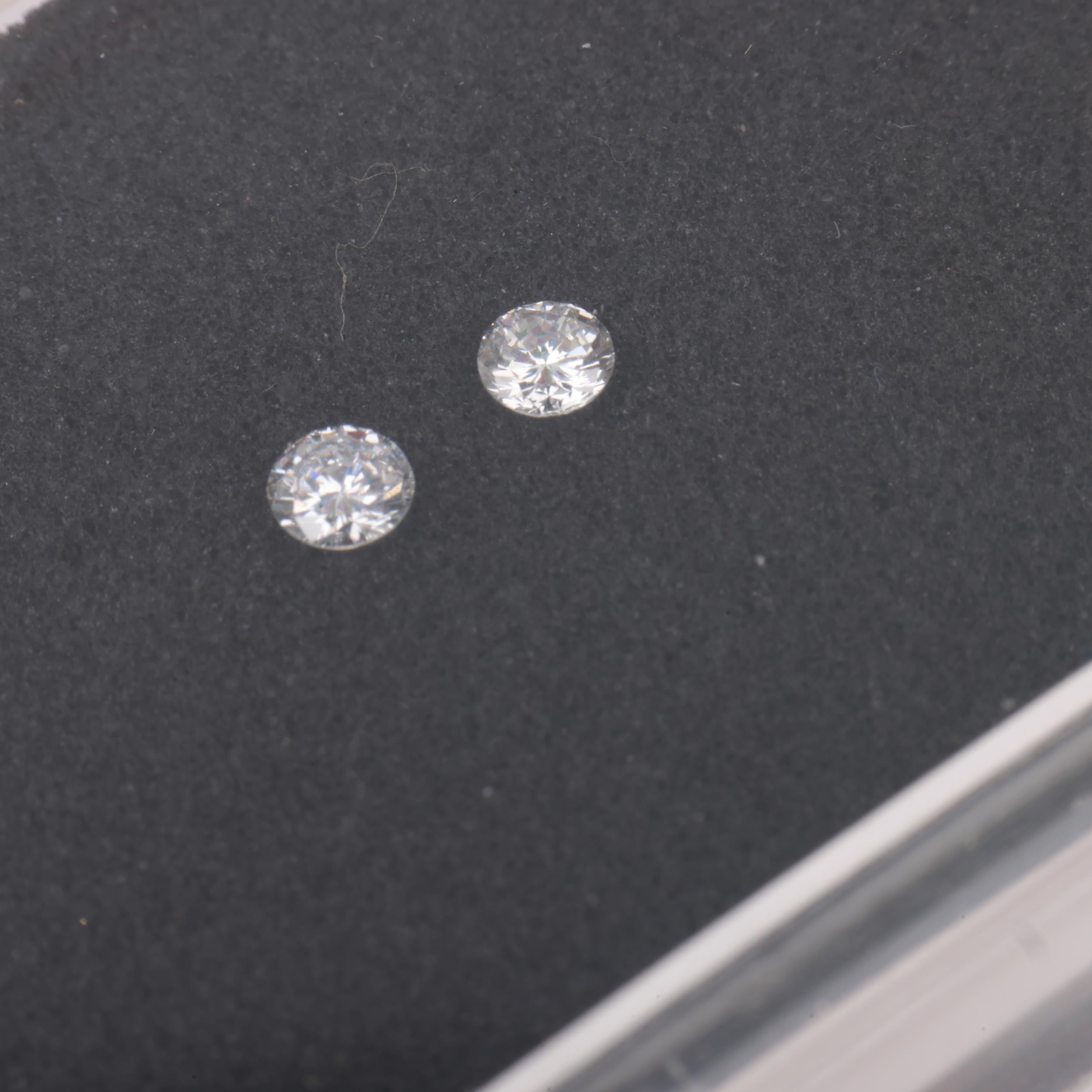 2 unmounted 0.11ct modern round brilliant-cut diamonds, colour approx H-I, clarity approx VS, from - Image 4 of 4