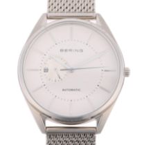 BERING - a stainless steel automatic bracelet watch, ref. 16243-000, white dial with applied baton