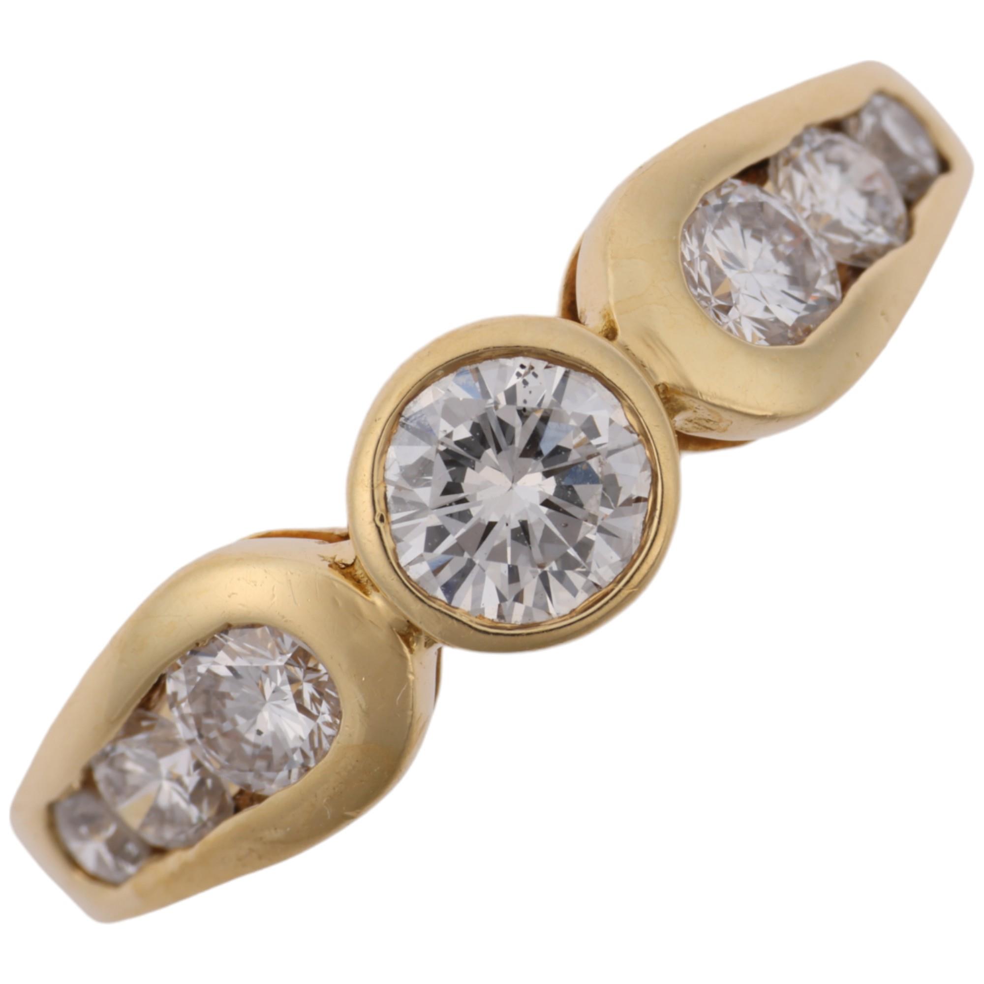A late 20th century 18ct gold diamond dress ring, maker VJ, import London 1987, total diamond