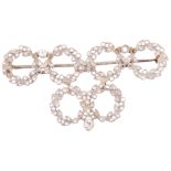 A Belle Epoque diamond wreath brooch, circa 1910, millegrain set with old European and rose-cut