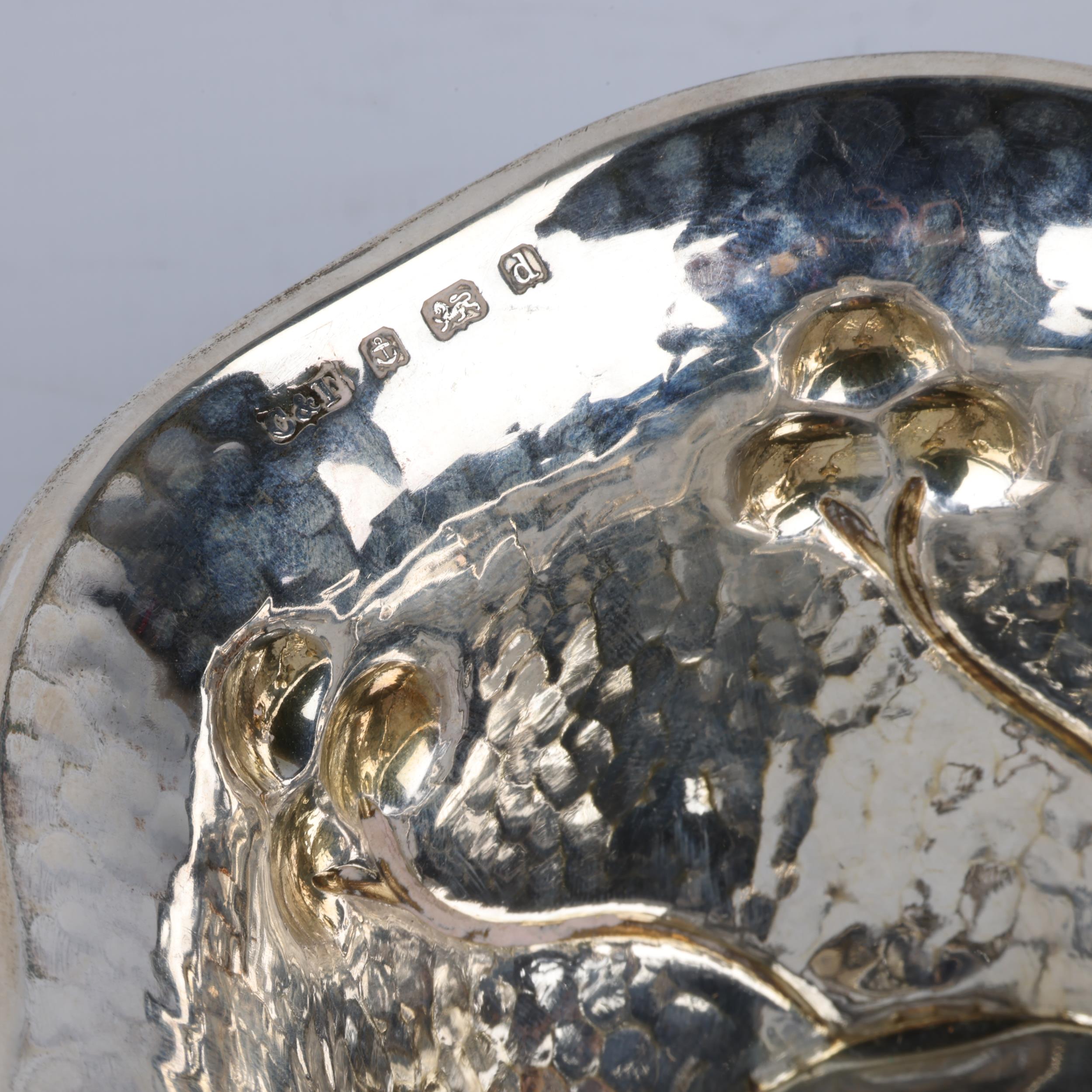 An Arts and Crafts silver bowl, Coles & Fryer, Birmingham 1903, shaped circular form with stylised - Image 3 of 3