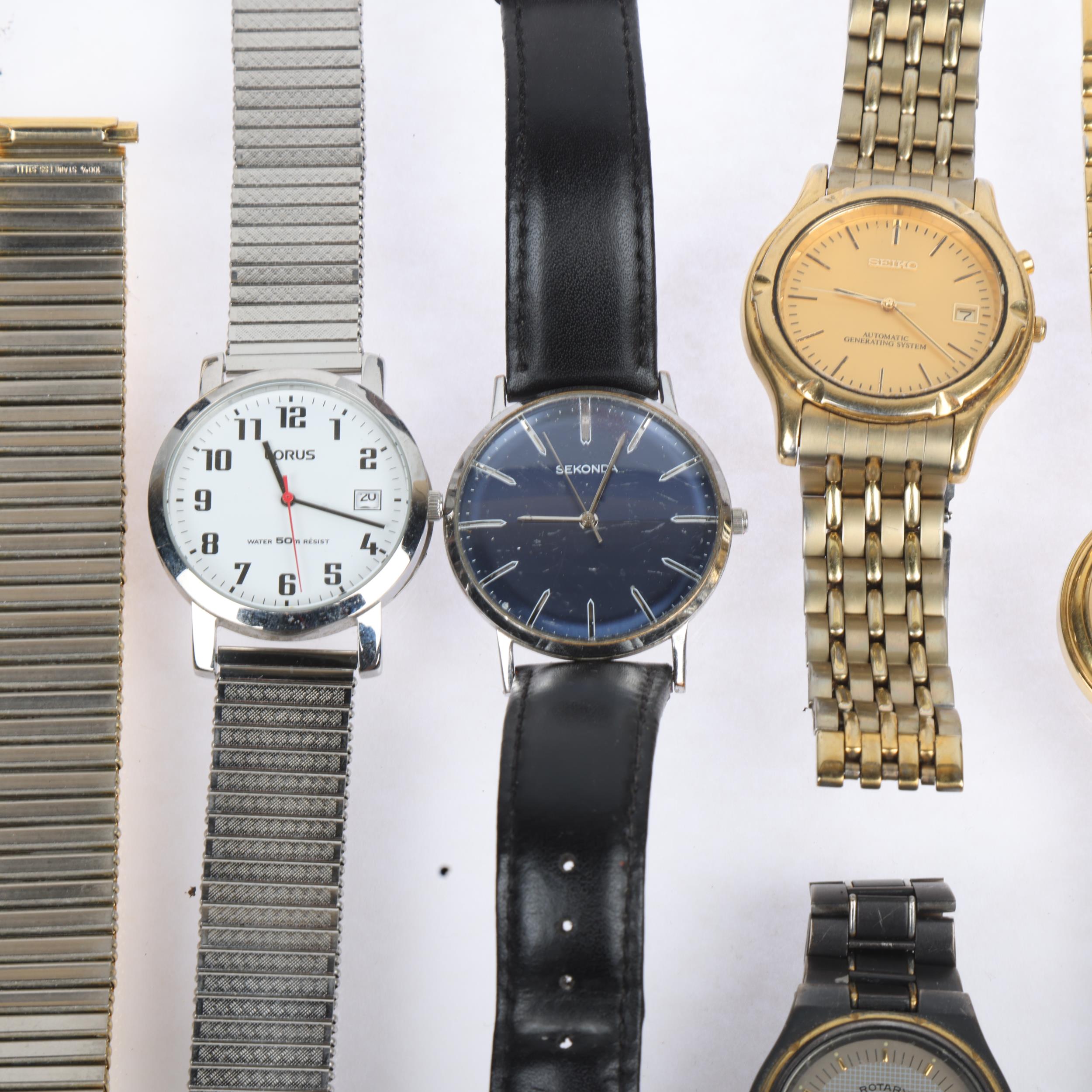 A quantity of wristwatches, including Seiko quartz day/date, Sekonda, Accurist, etc Condition - Image 3 of 5