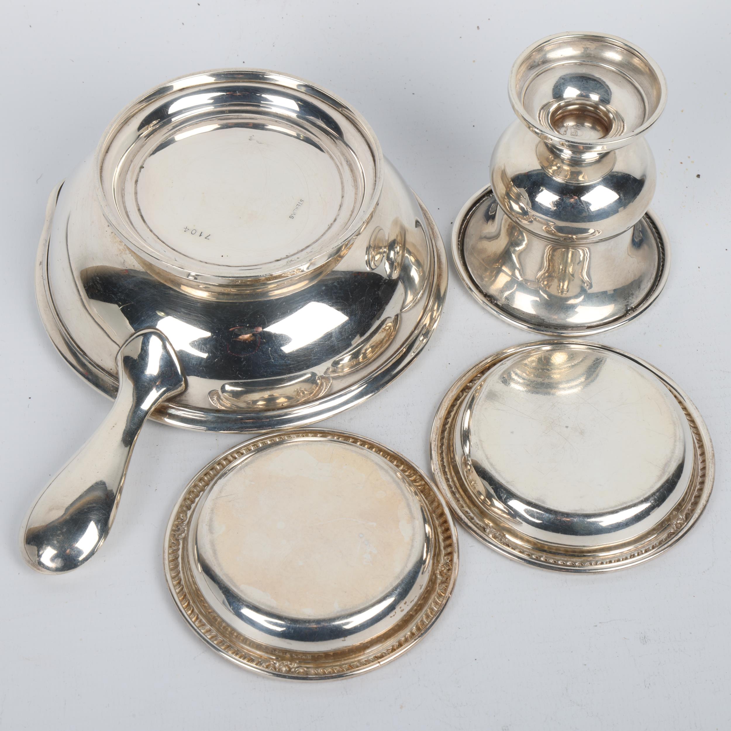 Various American sterling silver, including feeding bowl with handle, pair of Birks nut shell trays, - Image 3 of 3