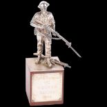 CHARITY LOT - an Elizabeth II sterling silver military model of Lance Corporal J Harman VC, maker