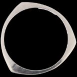 PANDORA - a sterling silver Reuleaux triangle slave bangle, band width 5.3mm, internal circumference