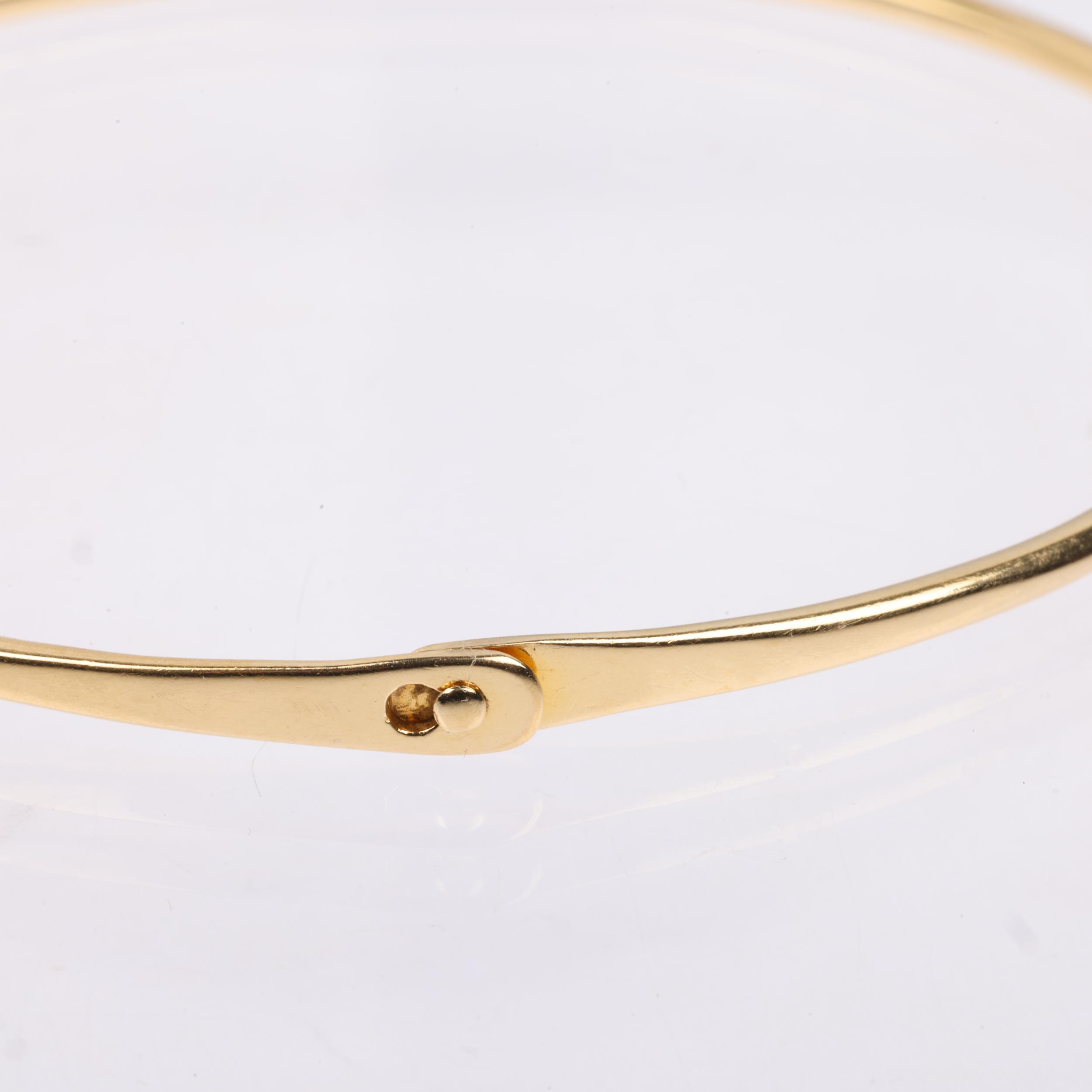 A Continental 18ct gold torque bangle, no maker's mark, band width 2.1mm, internal circumference - Image 2 of 4