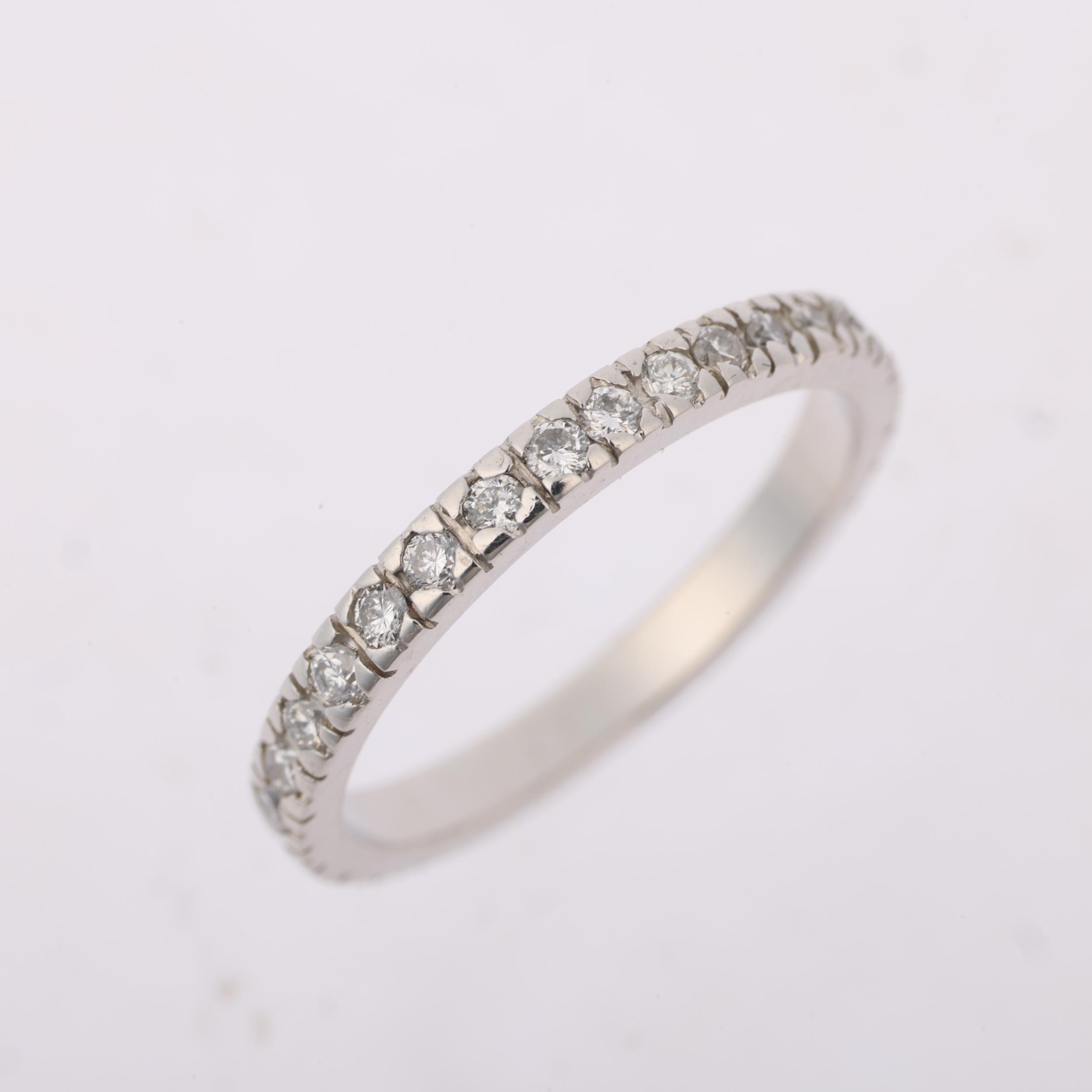 A modern platinum diamond full eternity ring, set with modern round brilliant-cut diamonds, total - Image 2 of 4