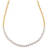 A Fine diamond fringe necklace, set with modern round brilliant-cut diamonds, total diamond