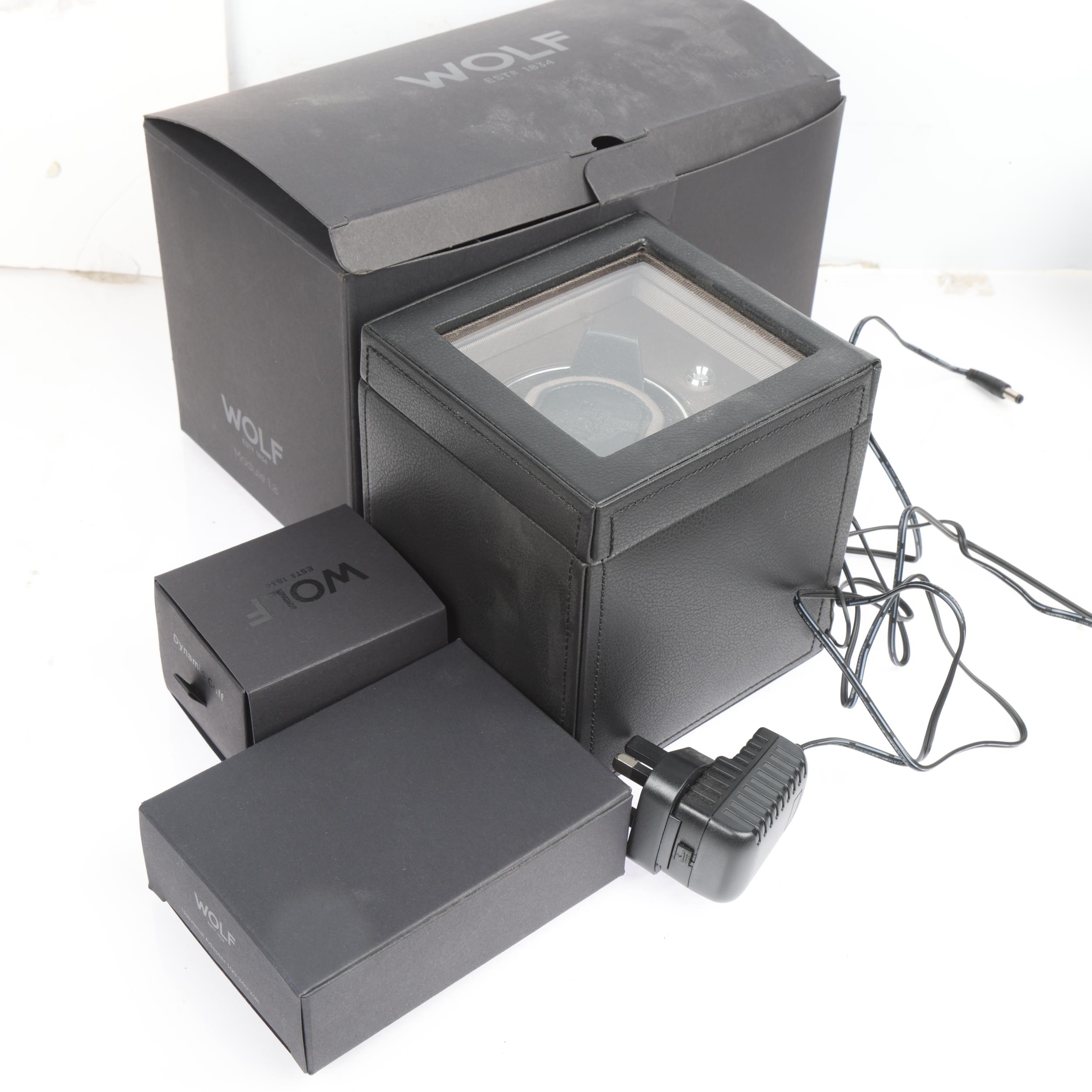 WOLF - a near new Cub Module 1.8 single watch winder, boxed with accessories and power lead (RRP £ - Image 2 of 5