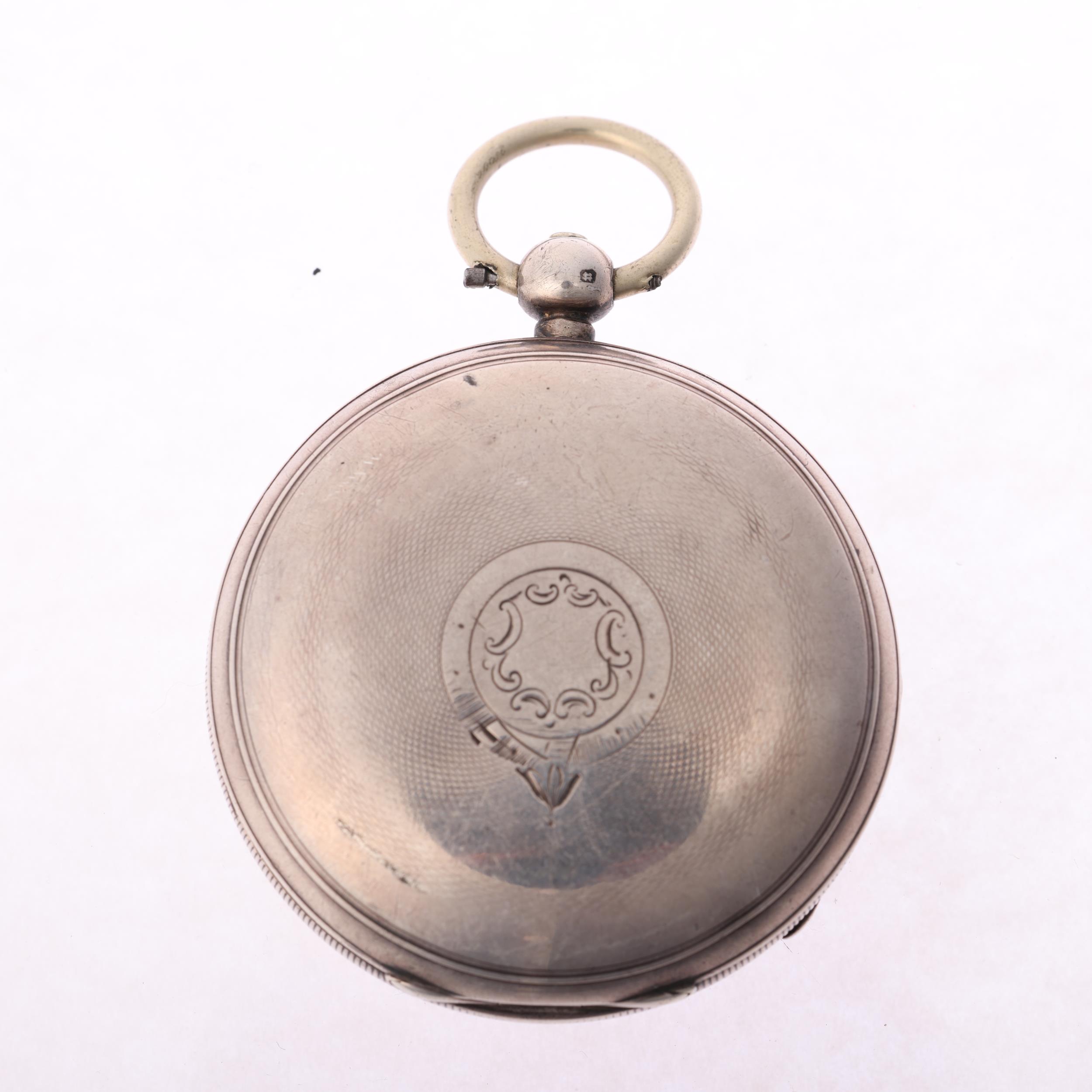 WALTHAM - a 19th century silver-cased full hunter key-wind pocket watch, white enamel dial with - Image 2 of 5