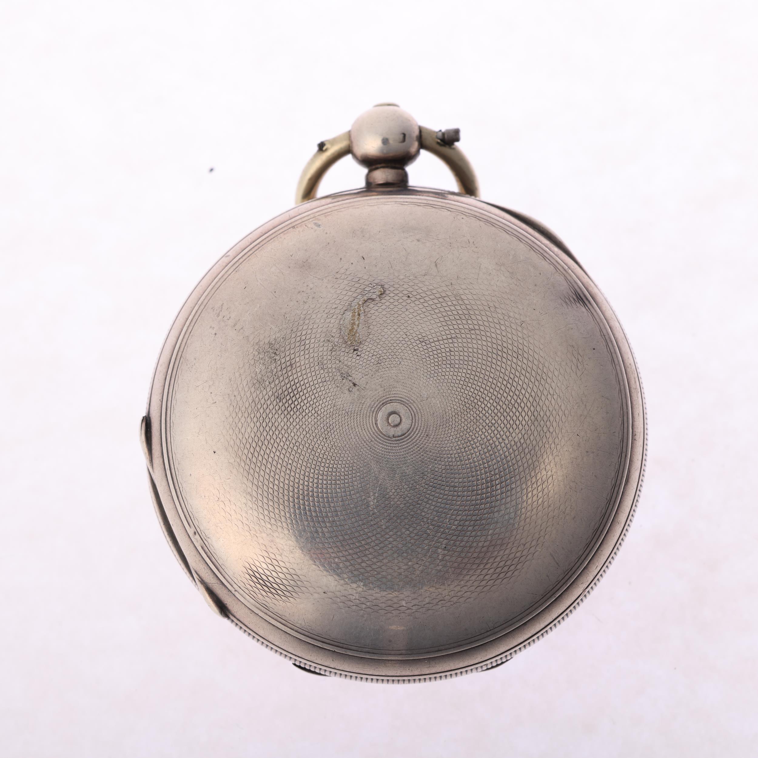 WALTHAM - a 19th century silver-cased full hunter key-wind pocket watch, white enamel dial with - Image 3 of 5