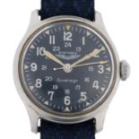 AIR FORCE - an aluminium Sovereign Combat Issue mechanical wristwatch, blue dial with white Arabic