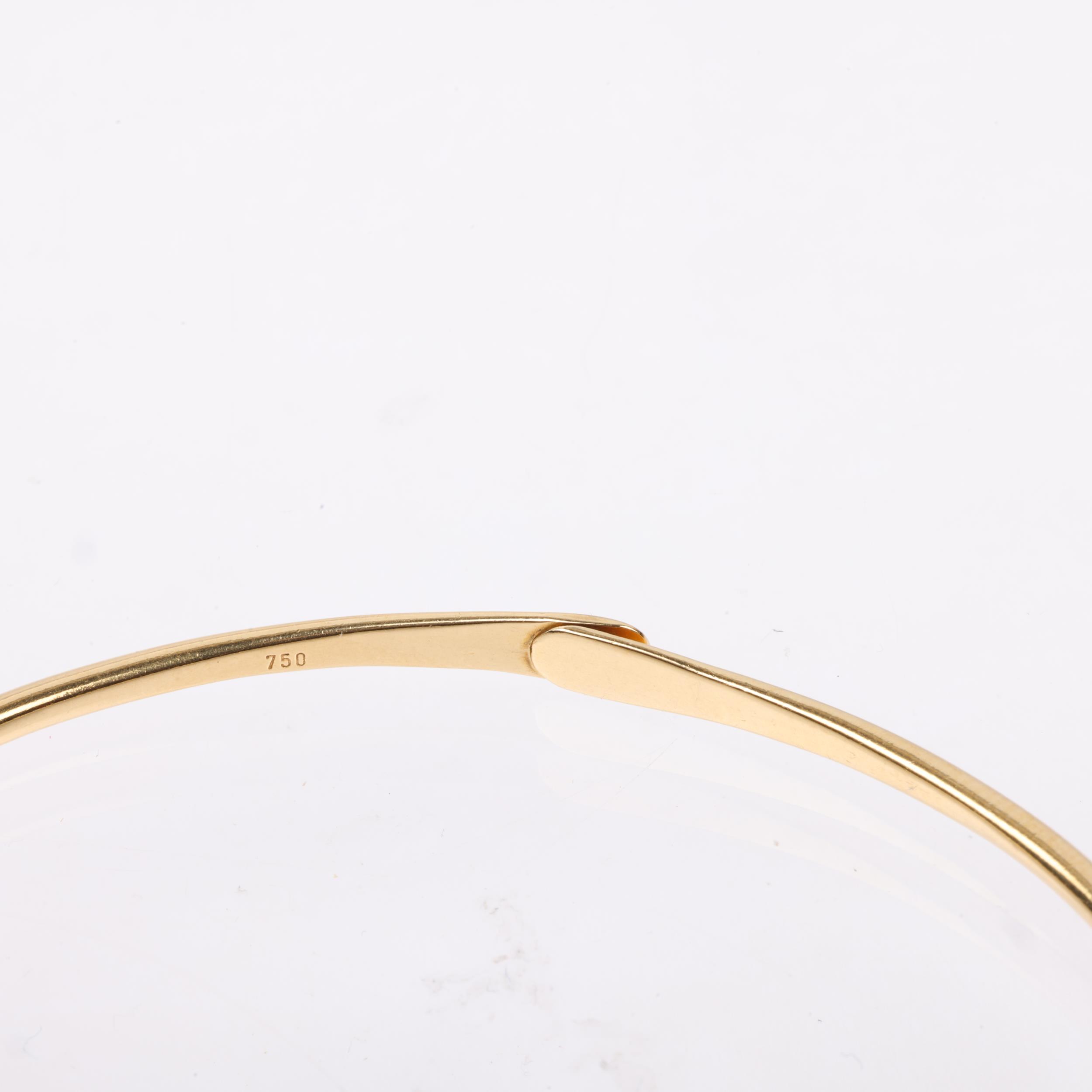 A Continental 18ct gold torque bangle, no maker's mark, band width 2.1mm, internal circumference - Image 3 of 4