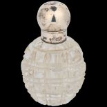 A Victorian silver-mounted glass 'Grenade' pocket scent bottle, Horton & Allday, Chester 1884, 8cm