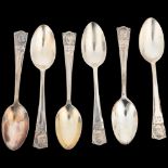 A cased set of 6 George V silver Jubilee teaspoons, Northern Goldsmiths Co, London 1935, 10.5cm, 1.