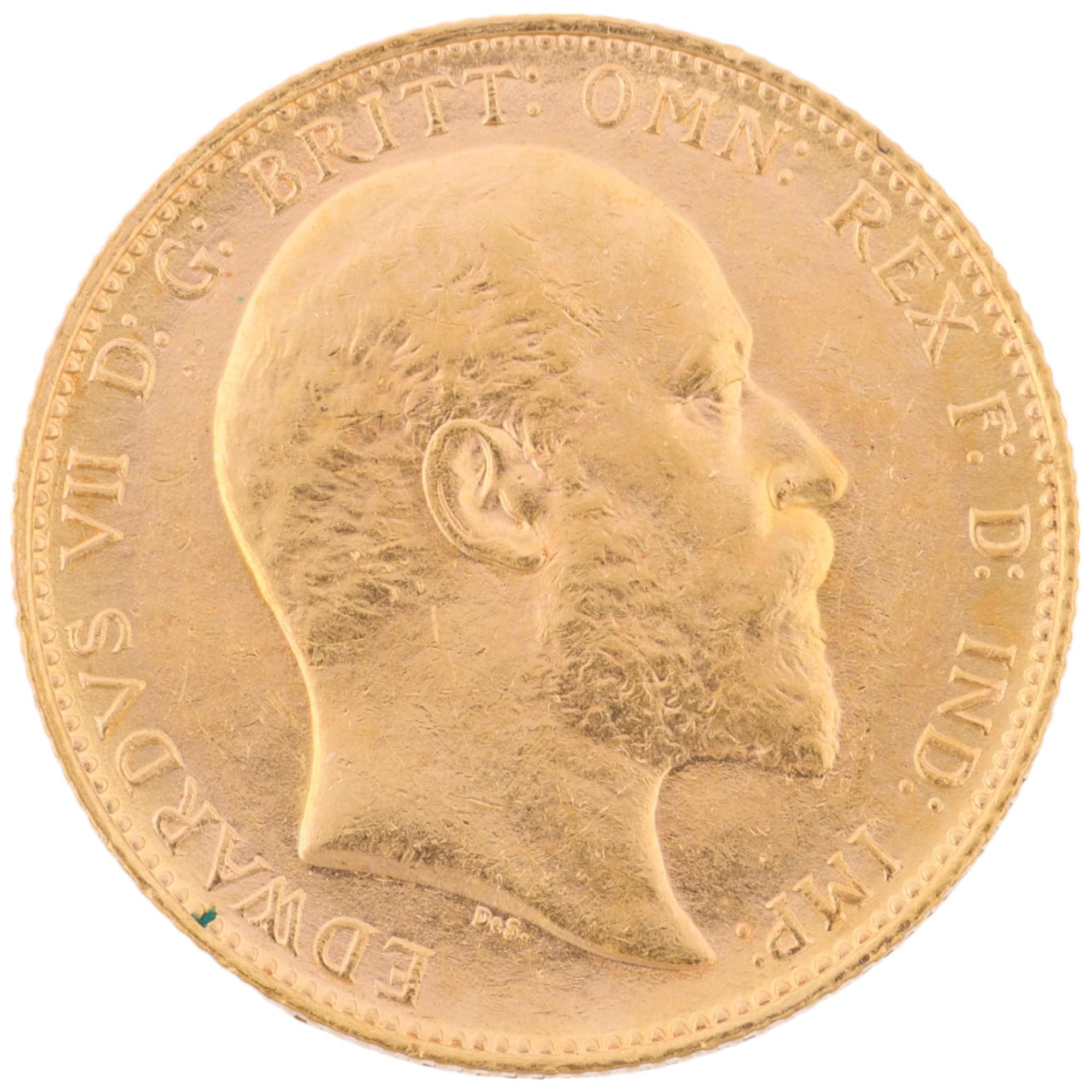 An Edward VII 1902 gold full sovereign coin, Perth Mint, 7.9g Condition Report: No damage, general - Image 2 of 4