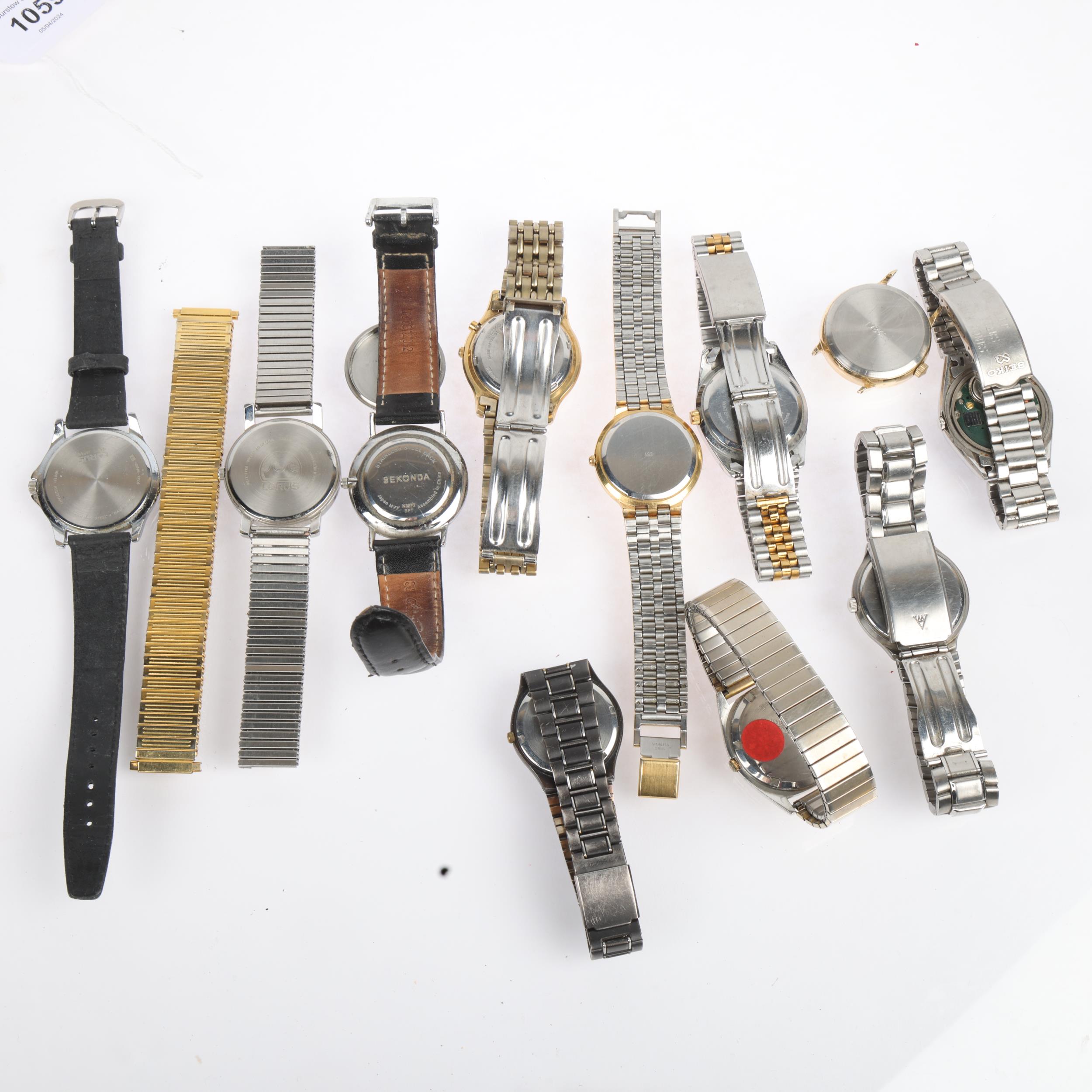 A quantity of wristwatches, including Seiko quartz day/date, Sekonda, Accurist, etc Condition - Image 4 of 5