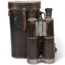 A pair of German World War II Period binoculars, by Hensoldt Wetzlar, serial no. 69412, with