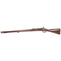 An Antique bolt action rifle, various touch marks but no maker's marks, no. to the barrel 1867,