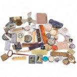 Combs, pillboxes, compacts, lipstick holders, handbag mirrors, etc