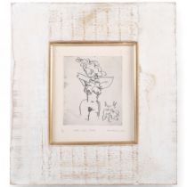 Michael B White, Limited edition etching, "Madam Cyn's Pussy" 4/10, Image 24 x 21cm, overall 45.5