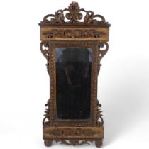 A Victorian carved wood and gilt-gesso mirror, 55cm x 24cm