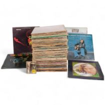 A quantity of vinyl LPs, '70s rock, including various artists such as Jimi Hendrix, Van Morrison,