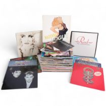 A quantity of vinyl LPs, 12" singles, and 7" records, various artists and genres, including Boy