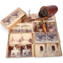 An early 20th century "The Stereo - Grapho Shop" hand-held viewer, together with a collection of