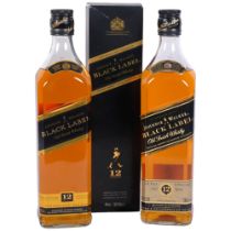 Johnnie Walker Black Label 12 Years Aged Whisky, and another