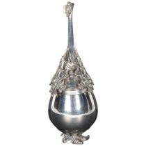 A silver plated rose water sprinkler