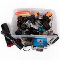 A quantity of various Vintage cameras and associated equipment, including a Sony Cybershot, a